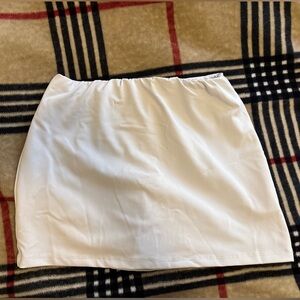 White mini skirt